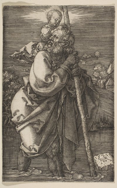 Szent Kristóf balra néz, 1521. alkotó: Albrecht Dürer