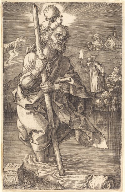 Szent Kristóf jobbra néz alkotó: Albrecht Dürer