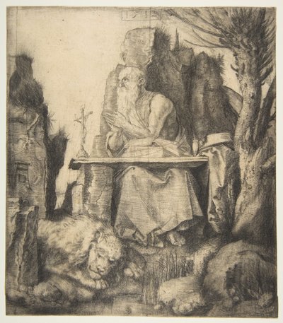 Szent Jeromos a metszett fűzfa mellett alkotó: Albrecht Dürer