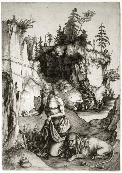 Szent Jeromos bűnbánatban (Bartsch 61) alkotó: Albrecht Dürer