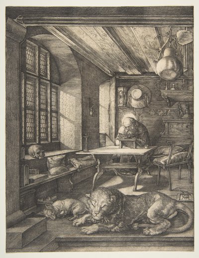 Szent Jeromos a dolgozószobájában alkotó: Albrecht Dürer