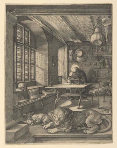 Szent Jeromos a dolgozószobájában alkotó: Albrecht Dürer