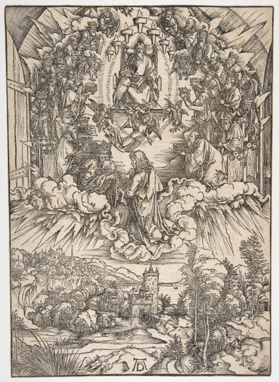 Szent János Isten és a vének előtt, Az Apokalipszis.n.d. alkotó: Albrecht Dürer