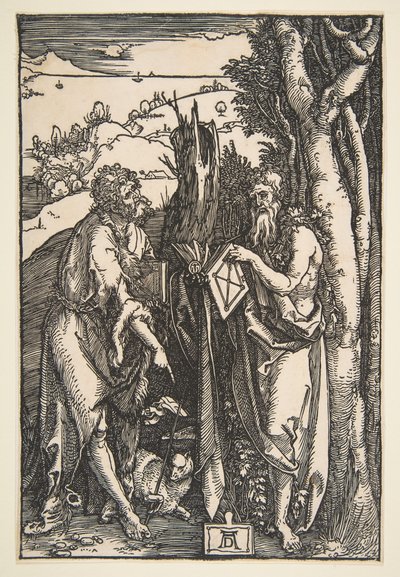 Keresztelő Szent János és Szent Onufriusz, kb. 1503. alkotó: Albrecht Dürer