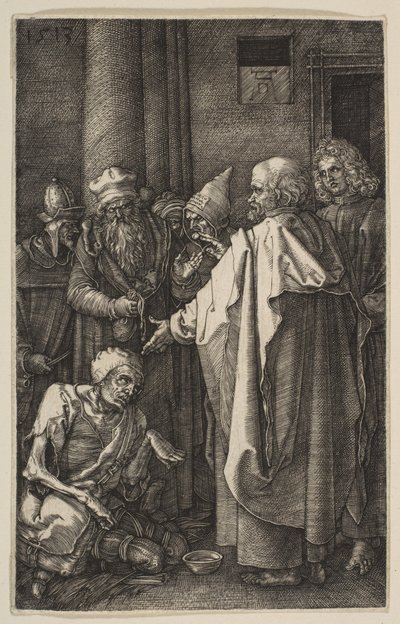 Szent Péter és Szent János a templom kapujánál, „A Passió” című műből alkotó: Albrecht Dürer