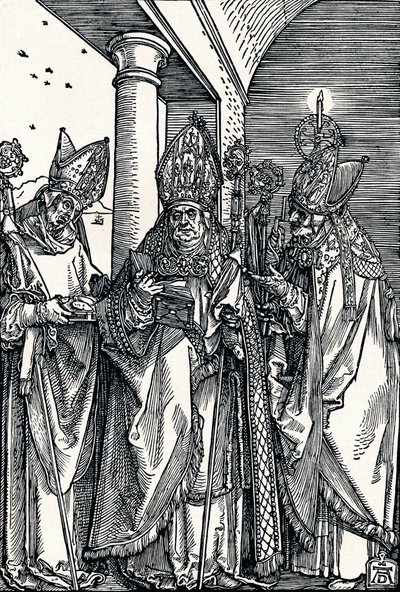 Szent Miklós, Ulrich és Erasmus, 1508 1906. alkotó: Albrecht Dürer