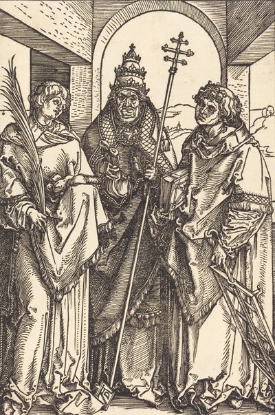 Szent István, Sixtus és Lőrinc, valószínűleg c. 15041505. alkotó: Albrecht Dürer