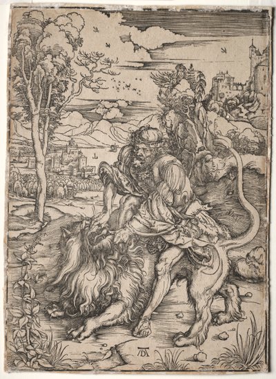 Sámson megöli az oroszlánt alkotó: Albrecht Dürer