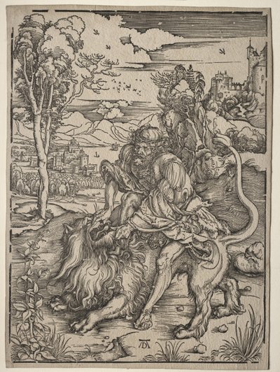 Sámson megöli az oroszlánt alkotó: Albrecht Dürer