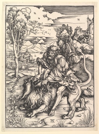 Sámson, az oroszlánt bontogatva, kb. 1497-98. alkotó: Albrecht Dürer
