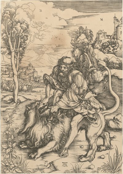 Sámson megöli az oroszlánt alkotó: Albrecht Dürer