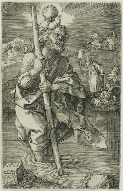 Szent Kristóf jobbra fordulva alkotó: Albrecht Dürer