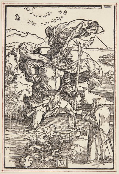 Szent Kristóf a vadonban madárrepüléssel alkotó: Albrecht Dürer