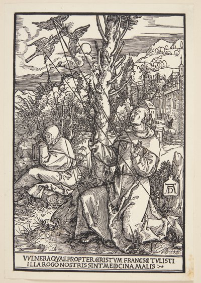 Szent Ferenc a stigmákat fogadja alkotó: Albrecht Dürer