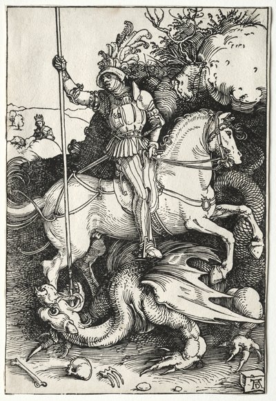Szent György megöli a sárkányt, 1500-as évek. alkotó: Albrecht Dürer
