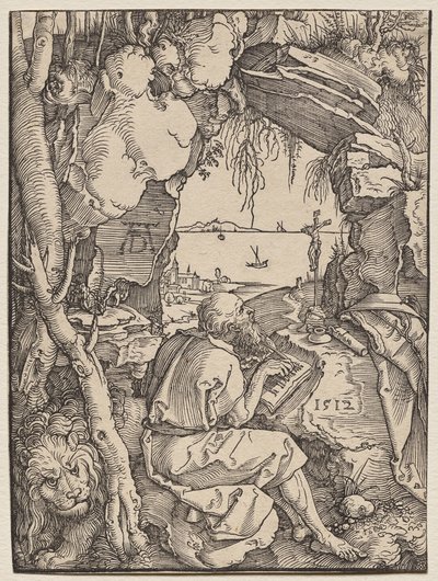 Szent Jeromos egy barlangban alkotó: Albrecht Dürer