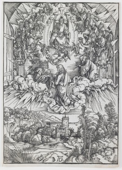 Szent János Isten és a vének előtt, az „Apokalipszis” sorozatból alkotó: Albrecht Dürer