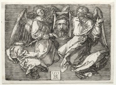 Sudarium Két angyal által megjelenítve. alkotó: Albrecht Dürer