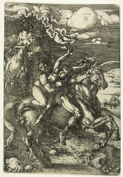 Proserpine elrablása egy unikornison alkotó: Albrecht Dürer