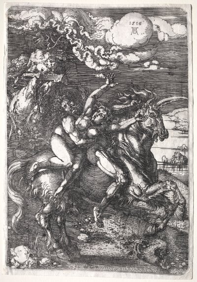 Az elrablás egy unikornison alkotó: Albrecht Dürer