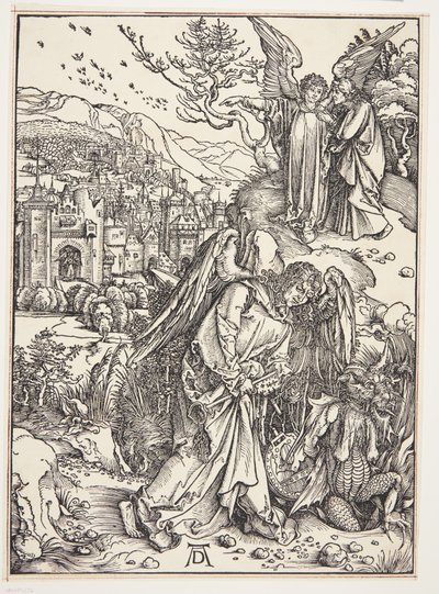 Az angyal Új Jeruzsálem Szent Jánost mutatja alkotó: Albrecht Dürer