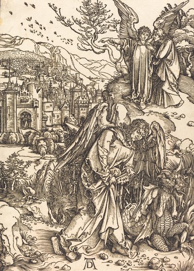 Az angyal a feneketlen gödör kulcsával, valószínűleg c. 14961498. alkotó: Albrecht Dürer