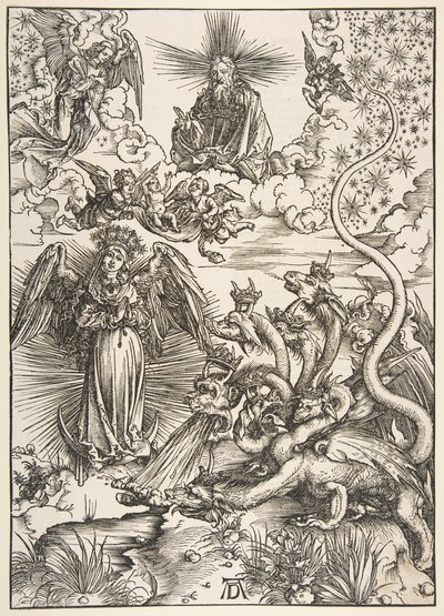 Az Apokaliptikus nő, az Apokalipszis sorozatból, 1511. alkotó: Albrecht Dürer