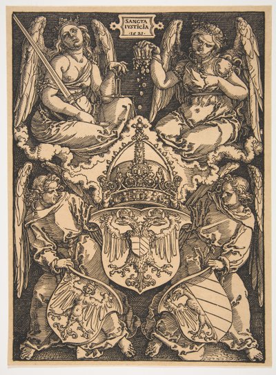 A Szent Római Birodalom és Nürnberg város fegyverei.n.d. alkotó: Albrecht Dürer