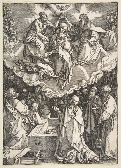 A Szűz mennybemenetele és koronázása, A Szűz életéből, 1510. alkotó: Albrecht Dürer