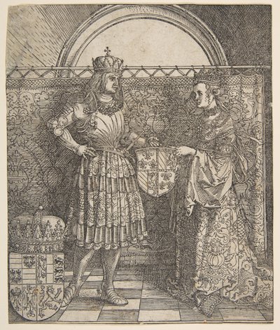 Burgundi Mária eljegyzése I. Maximilianus császár diadalívéből, 1515. alkotó: Albrecht Dürer