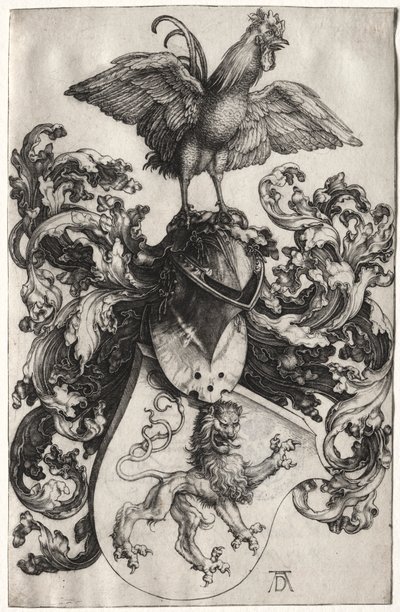 A címer oroszlánnal és kakassal alkotó: Albrecht Dürer