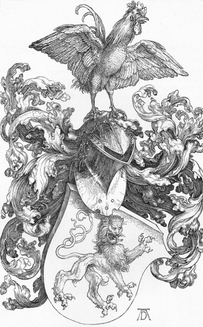 A címer oroszlánnal és kakassal, c1502-1503, 1906 alkotó: Albrecht Dürer