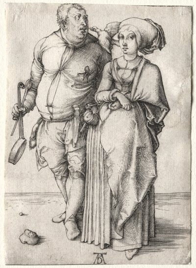 A szakács és felesége, valószínűleg 1497-ben. alkotó: Albrecht Dürer