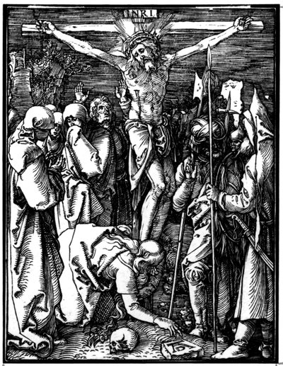 A keresztre feszítés, A kis passióból, 1509-11 alkotó: Albrecht Dürer