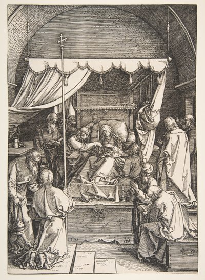 A Szűz halála, A Szűz életéből, 1510. alkotó: Albrecht Dürer