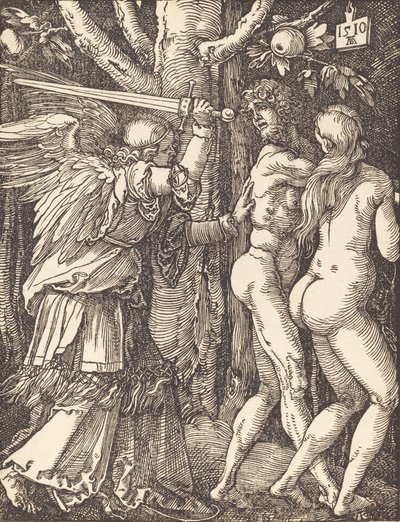 A kiűzetés a paradicsomból, 1510. alkotó: Albrecht Dürer