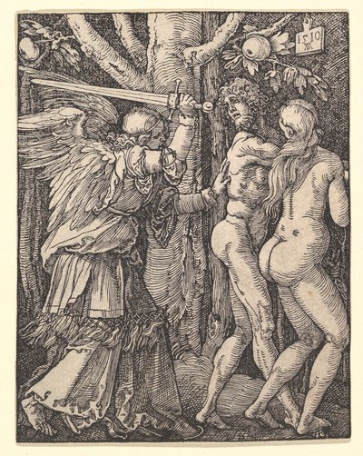 A paradicsomból való kiűzés, a „Kis passió” című műből alkotó: Albrecht Dürer