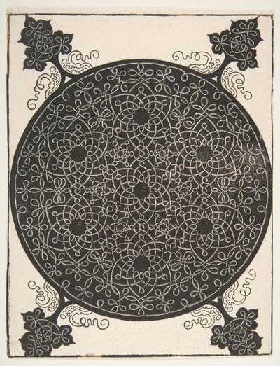 Az ötödik csomó. Váltott soros kerek, hét hatágú csillaggal, 1521 előtt. alkotó: Albrecht Dürer