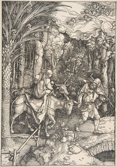 A menekülés Egyiptomba, A Szűz életéből, latin kiadás, 1511, 1511. alkotó: Albrecht Dürer