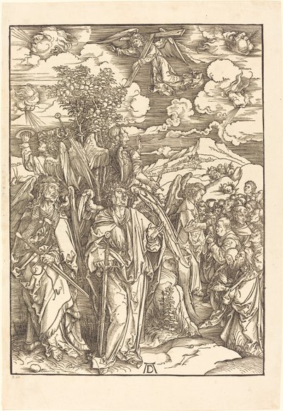 A négy angyal a szeleket tartja alkotó: Albrecht Dürer