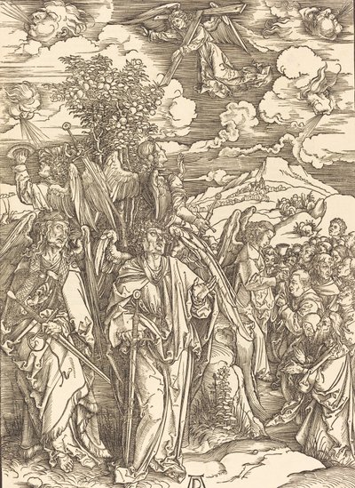 A szeleket tartó négy angyal, 1498. alkotó: Albrecht Dürer