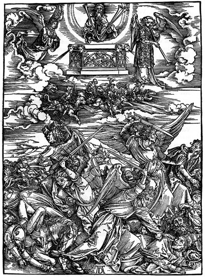 A négy bosszúálló angyal, 1498, 1936 alkotó: Albrecht Dürer