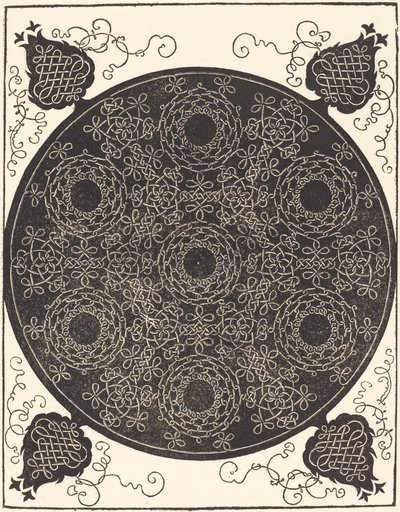 A negyedik csomó hét kör alakú csomócsoportot egyesít fekete középpontokkal, valószínűleg 15061507. alkotó: Albrecht Dürer