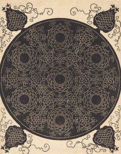 A negyedik csomó hét kör alakú csomócsoportot egyesít fekete középpontokkal, valószínűleg 15061507. alkotó: Albrecht Dürer