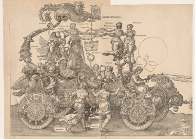 Maximilian császár nagy diadalkocsija, 1523. alkotó: Albrecht Dürer