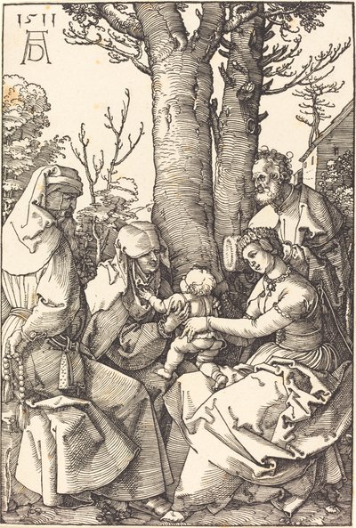 A Szent Család Joachimol és Annával egy fa alatt alkotó: Albrecht Dürer
