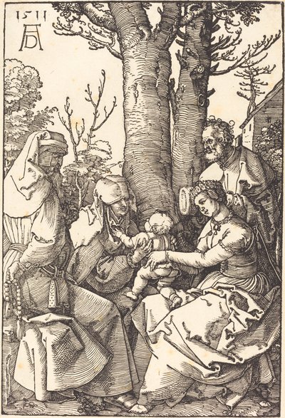 A Szent Család Joachimol és Annával egy fa alatt alkotó: Albrecht Dürer