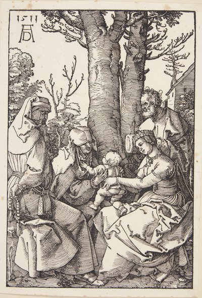 A Szent Család Joachimmal és Szent Annával alkotó: Albrecht Dürer