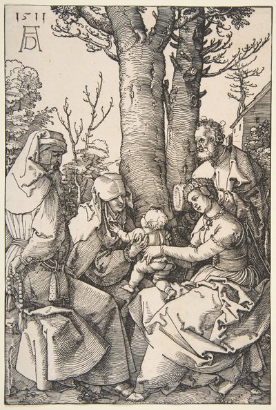 A Szent Család Szent Joachimmal és Szent Annával, 1511. alkotó: Albrecht Dürer