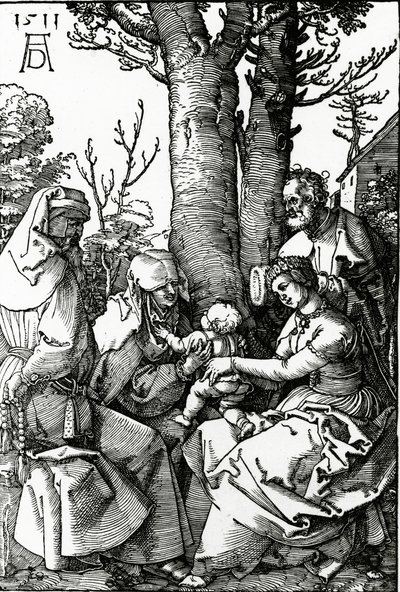 A Szent Család Szent Annával és Szent Joachimmal, 1511 (fametszet) alkotó: Albrecht Dürer